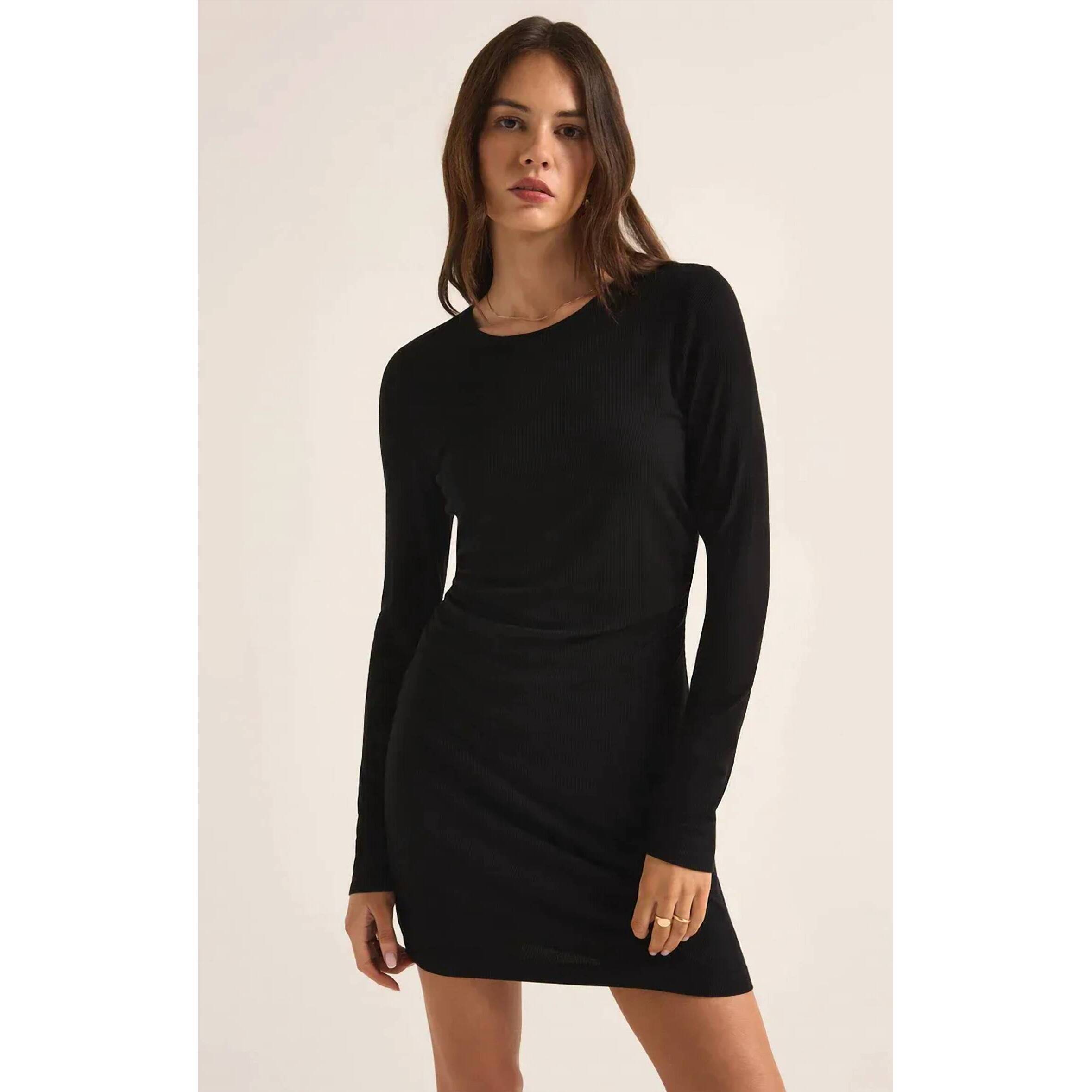 New Z Supply Winnie Rib Dress In Black